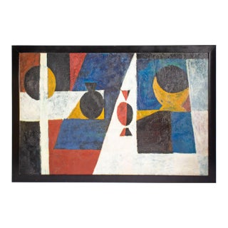 1950s Abstract Oil on Canvas Painting by Charles Mussett For Sale