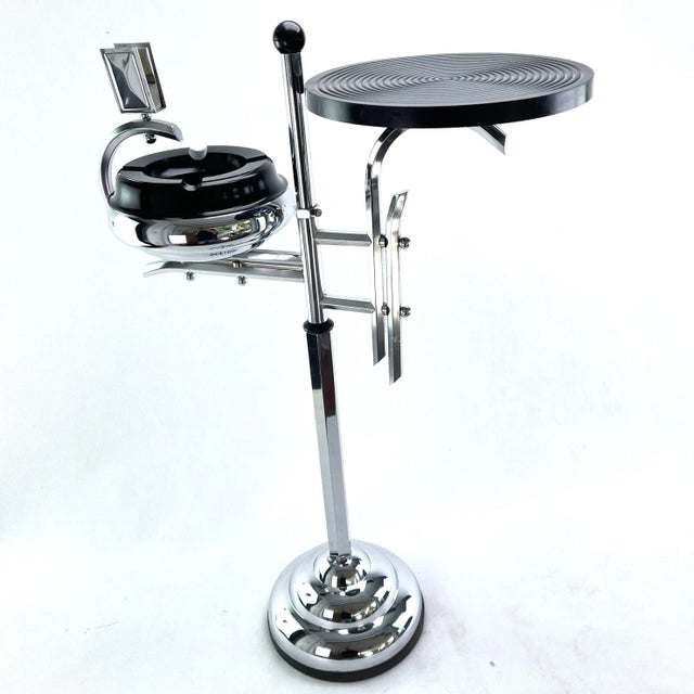 Art Deco ashtray stand This beautiful and rare Art Deco Ashtray Stand from the 30s/40s is in the streamline modern art...