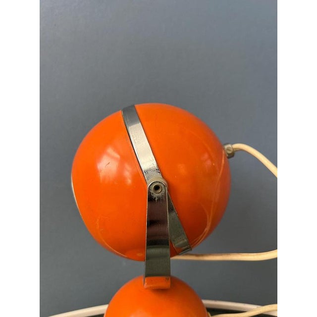 Mid-Century Space Age Orange Eyeball Table Lamp For Sale - Image 9 of 11