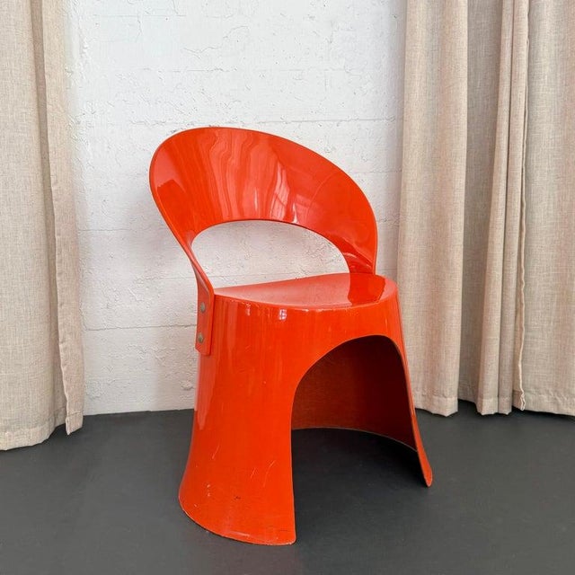 Mid-Century Modern 1960s Orange Fiberglass Chair by Nanna Ditzel for Domus Danica For Sale - Image 3 of 8