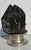 Black Quartz crystal point set into a plaster and aluminum mounting. Great point in natural form. Set into an upright...