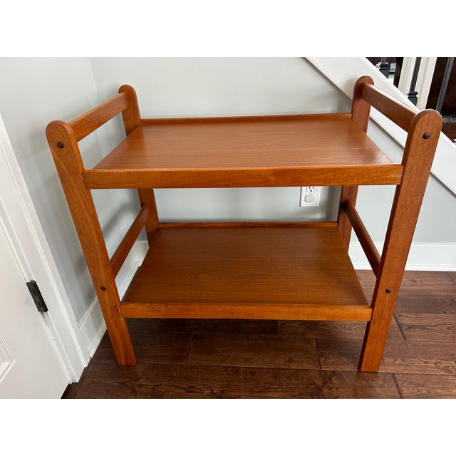 Jens Quistgaard 1960s Mid-Century Modern Teak Bar Cart Server For Sale - Image 4 of 11
