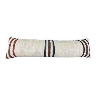 Turkish Hemp Pillow Cushion Natural Beige Black Cushion Cover 12x46 For Sale