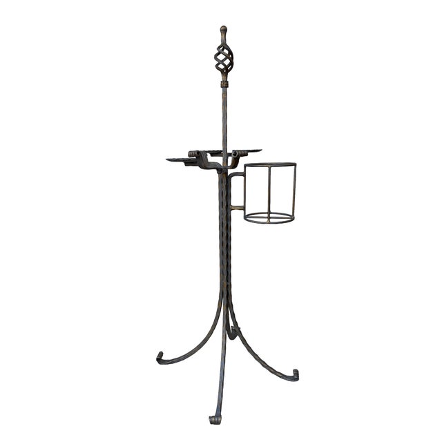 Black Mid-Century Brutalist Hand-Forged Wrought Iron Bar or Smoking Stand, Austria, 1960s For Sale - Image 8 of 8