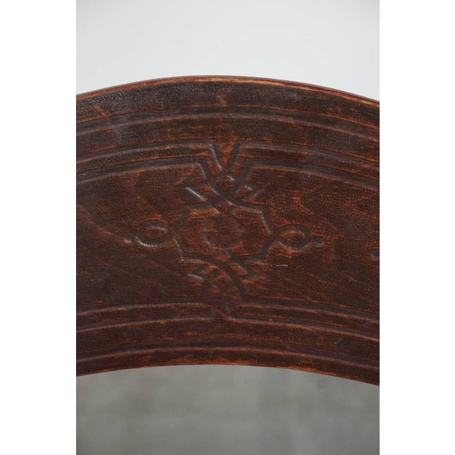 Brown Vintage Wooden Cosmos Bistro Chair with Carvings For Sale - Image 8 of 13