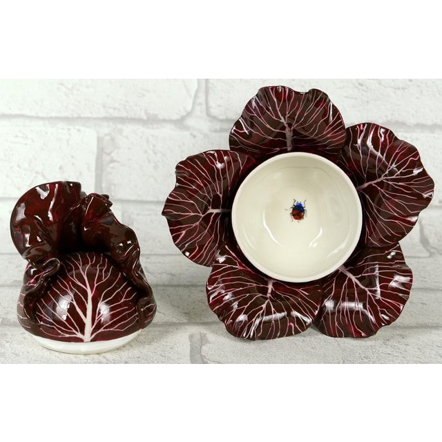 Early 21st Century Trompe-L’œil Porcelain Box in the Shape of a Red Cabbage by Didier Gardillou For Sale - Image 5 of 7