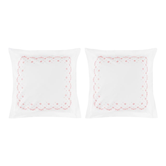 Meadow Euro Sham in Pink - a Pair For Sale