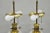 Vintage French Empire Brass & Crystal Glass Column "Oil Lamp" Table Lamps, Pair For Sale In Philadelphia - Image 6 of 12