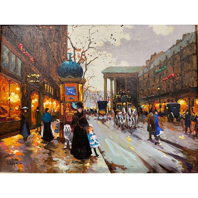Impressionist Pair of Mid-Century Paris Street Scene Oil Paintings Signed Robert Lebron For Sale - Image 3 of 18
