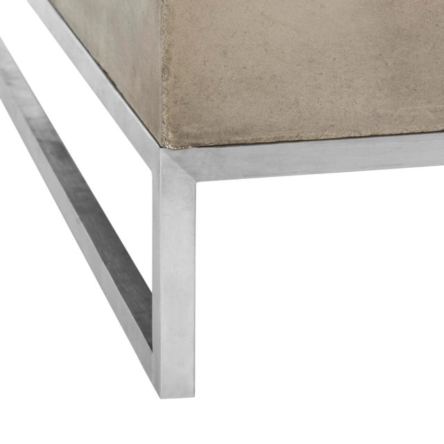 Indoor & Outdoor Modern Concrete 11.42-Inch H Coffee Table in Dark Grey For Sale In Philadelphia - Image 6 of 8