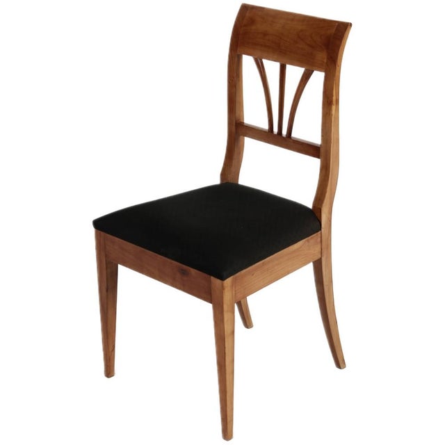 Wood Antique Biedermeier Chairs in Cherry Wood, 1820, Set of 4 For Sale - Image 7 of 18