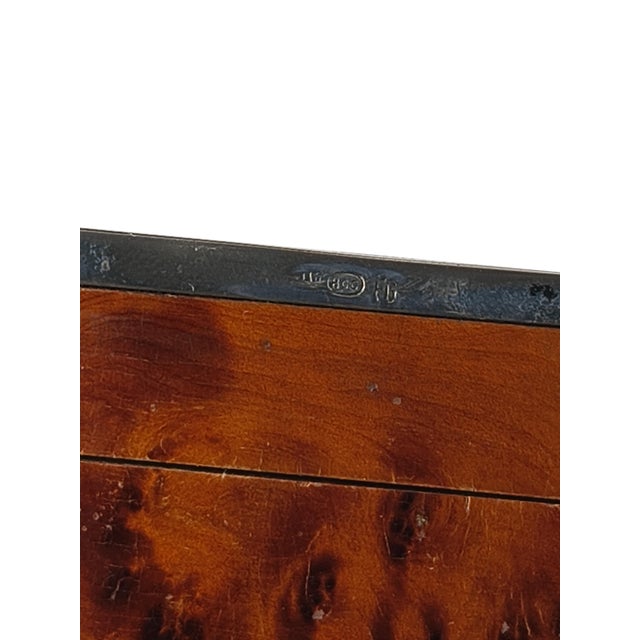 Wood Mid-20th Century Italian Elm Burl and 800 Silver Jewelry Box from Leonardo Gaito Napoli, 1950s For Sale - Image 7 of 10