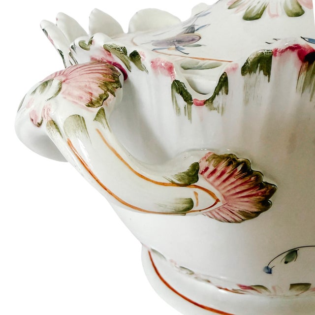 Large Vintage Italian Majolica Porcelain Soup Tureen Set With Platter & Ladle For Sale - Image 13 of 18