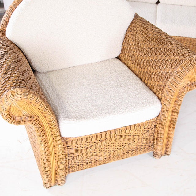 Wicker Rattan Lounge Set, 1970s, Set of 3 For Sale - Image 10 of 18