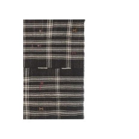 Black and White Striped Kilim Rug in Goat Hair For Sale - Image 9 of 11