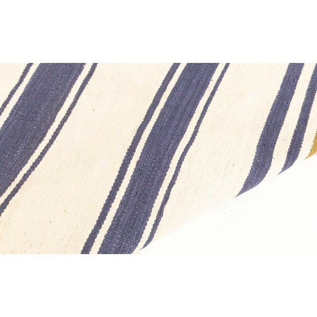 Doris Leslie Blau Vintage Indian Dhurrie Striped Rug For Sale - Image 11 of 11