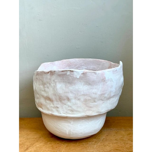 Mid-Century Modern Vintage Monumental Handcrafted Ceramic Vessel For Sale - Image 3 of 12