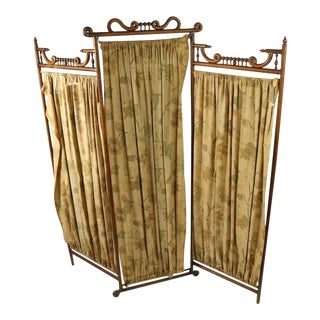 Antique Oak Stick and Ball Dressing Screen For Sale