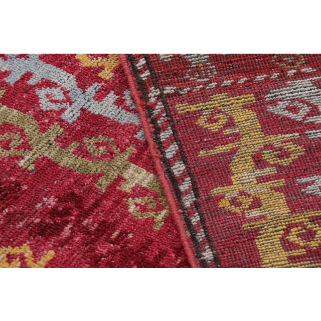 Textile Rug & Kilim’s Tribal Style Rug in Red With Colorful Geometric Stripes For Sale - Image 7 of 7