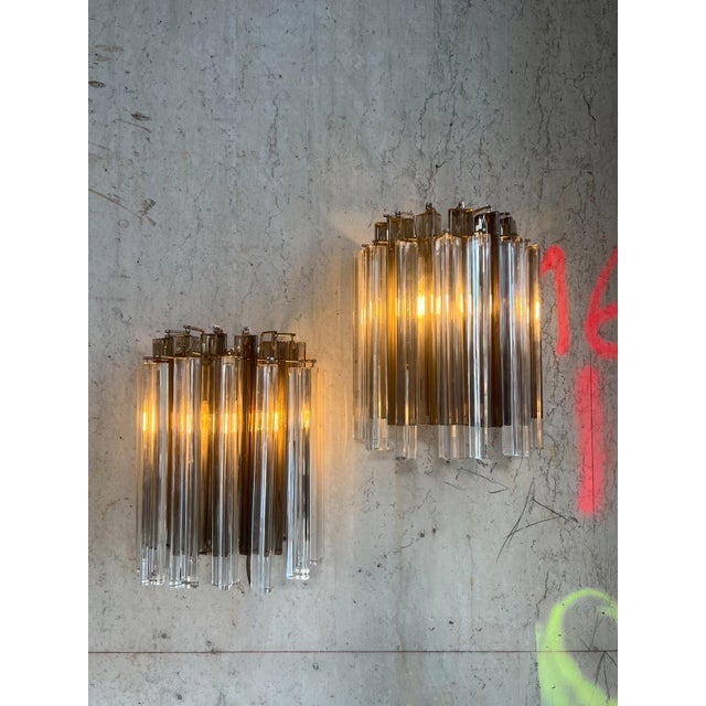 Italian Glass Wall Sconces, Set of 2 For Sale - Image 6 of 7