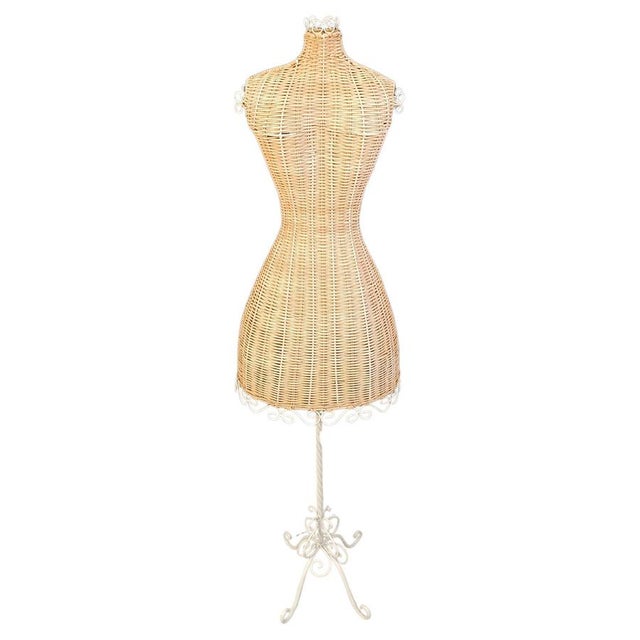 Vintage Wicker Mannequin with Wrought Iron Base, 1960s For Sale - Image 12 of 12