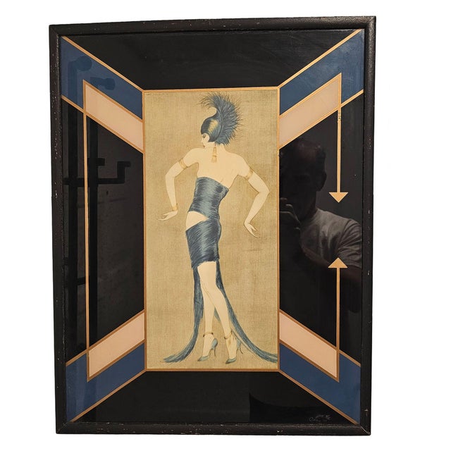 1920s Art Deco Flapper Fashion Illustration "Tanz" Prints Frames by Vala Moro, Pair For Sale In Los Angeles - Image 6 of 10