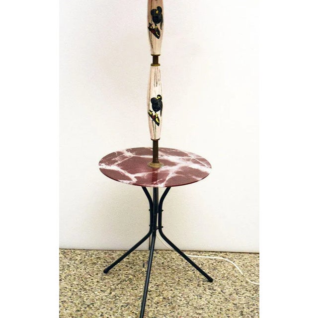 Italian Ceramic Floor Lamp with Table / Shelf, 1950s For Sale - Image 4 of 12
