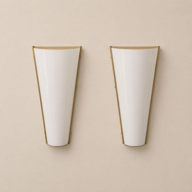 Stilux 1970s Italian Sconces Brass Plexiglass Stilux Style Wall Lights - Pair For Sale - Image 4 of 8