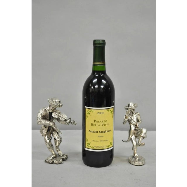 Vintage the Fiddler & Dancing Rabbi 925 Sterling Silver Over Copper Figures For Sale - Image 10 of 12