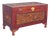 Antique Painted Oriental Carved Chest For Sale