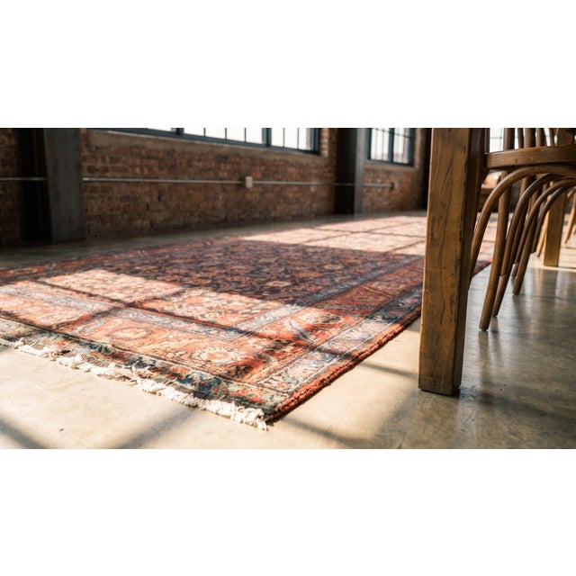 1890s Blue Navy Herati Tribal Antique Bakshaiesh Persian Rug 3'5" X 14'4" Handknotted Wool Carpet For Sale - Image 13 of 13
