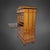 A Biedermeier-era secretary desk. The body is veneered in cherry wood with a continuous veneer pattern. It is topped by a...