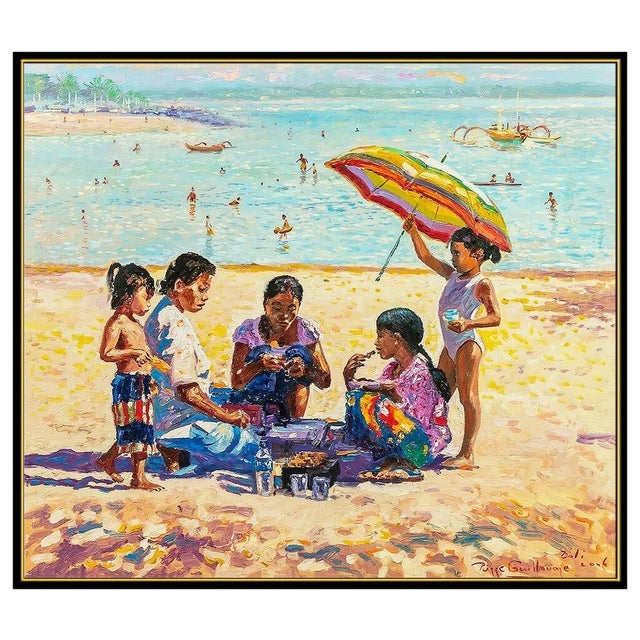 Coastal Mid 20th Century Lunch on the Beach, Pierre Guillaume For Sale - Image 3 of 6