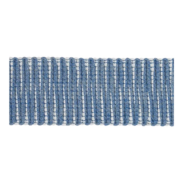 Schumacher Pierce Tape Indoor/Outdoor in Chambray For Sale