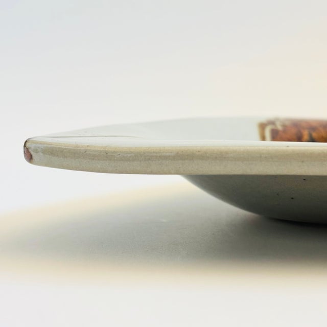 Blue Vintage Large Ceramic Fish Platter, Hand Painted, Late 20th Century, Signed For Sale - Image 8 of 14