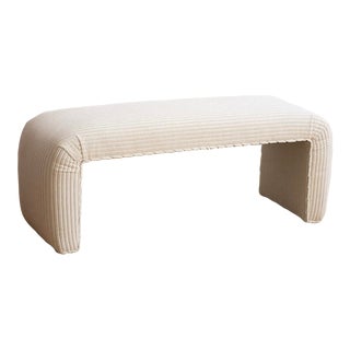 Cream Corduroy Waterfall Bench For Sale