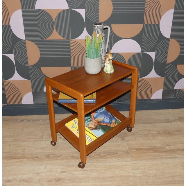 Small Scandinavian Bar Cart in Teak, 1960s For Sale - Image 10 of 15