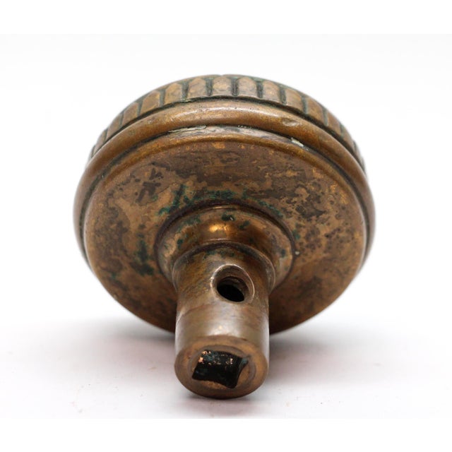 Antique Branford Bronze Vernacular Passage Door Knobs For Sale - Image 4 of 5