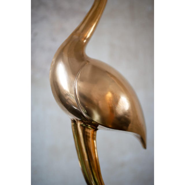 Mid-Century Modern Flamingo Sculpture, 1970s, Brass For Sale - Image 3 of 6