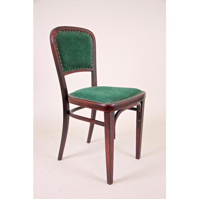 Fantastic set of four Thonet chairs from the Art Nouveau period around 1910 in Austria. These unique chairs were designed...