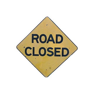 1950s Metal Road Closed Sign For Sale