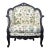 Victorian Rococo Revival Carved Bergère Lounge Chair With Floral Upholstery For Sale