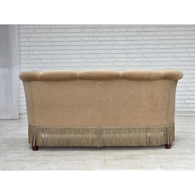 Danish 2-Seater Sofa in Velour with Teak Legs, 1950s For Sale - Image 14 of 18