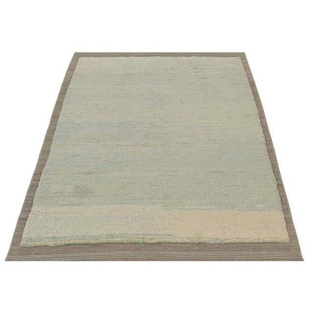 2010s Rug & Kilim’s Contemporary Rug in Gray and Blue For Sale - Image 5 of 7