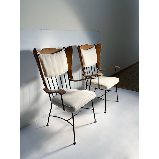 Mid 20th Century Pair of Vintage Modern Wing Back Richard McCarthy ArmChairs For Sale - Image 5 of 6