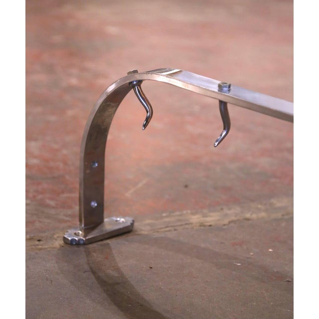 French Mid-Century French Chrome Pot and Utensil Wall Rack For Sale - Image 3 of 9