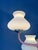 Gold Mid-Century White Opaline Glass Chandelier with Pink Frame For Sale - Image 8 of 13