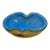 Vintage MCM Alfredo Barbini Murano Art Glass Bowl Ashtray Blue & Brown For Sale
