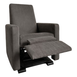 Monte Design Reclining Glider Chair in Charcoal | Modern Lounge / Nursery Chair For Sale