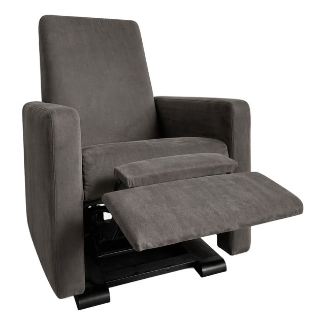 Monte Design Reclining Glider Chair in Charcoal | Modern Lounge / Nursery Chair For Sale